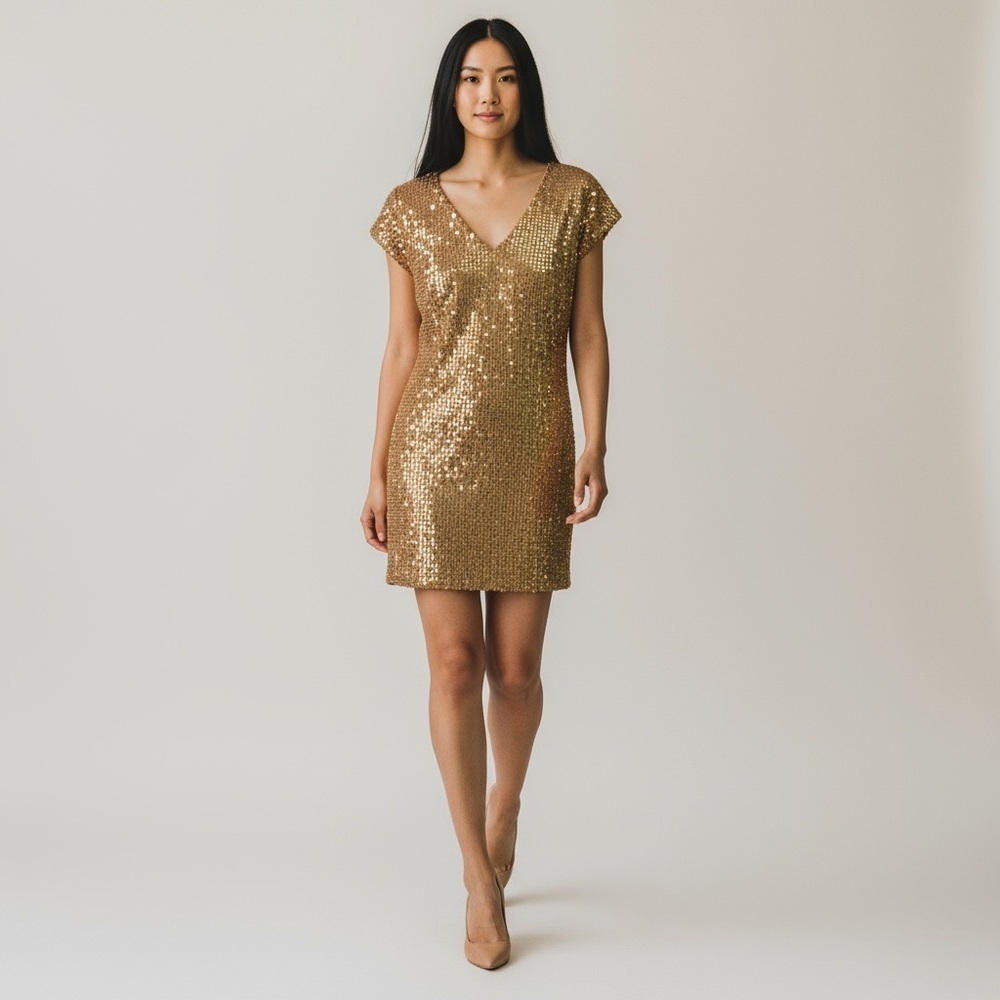 Vintage Gold Sequin Dress